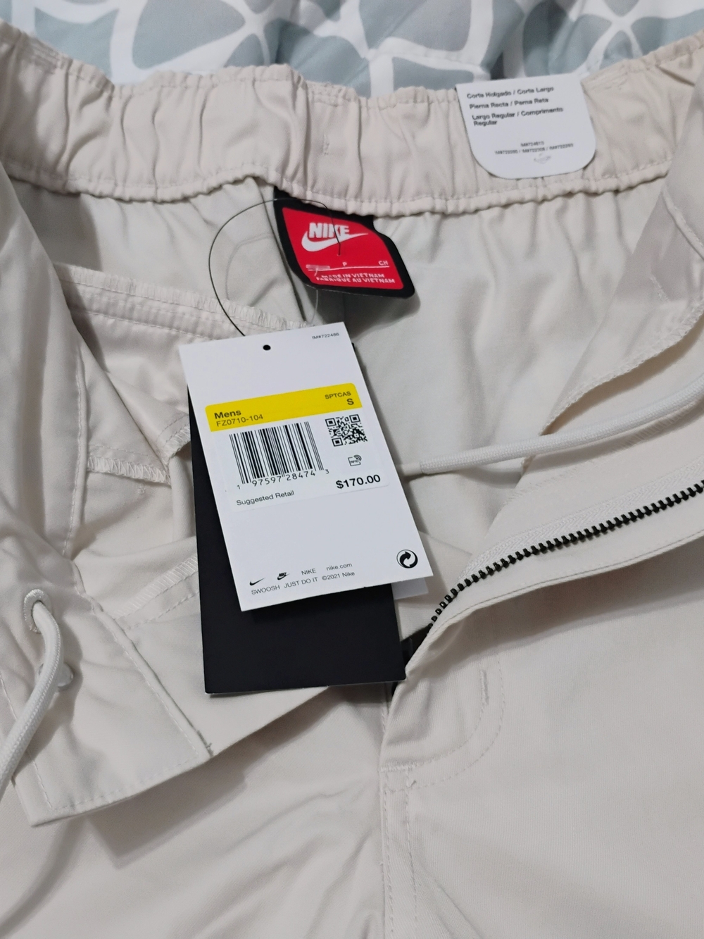 Men's Nike Tech Repel Loose Fit Straight Leg Zip Front  Pants Size Small NWT